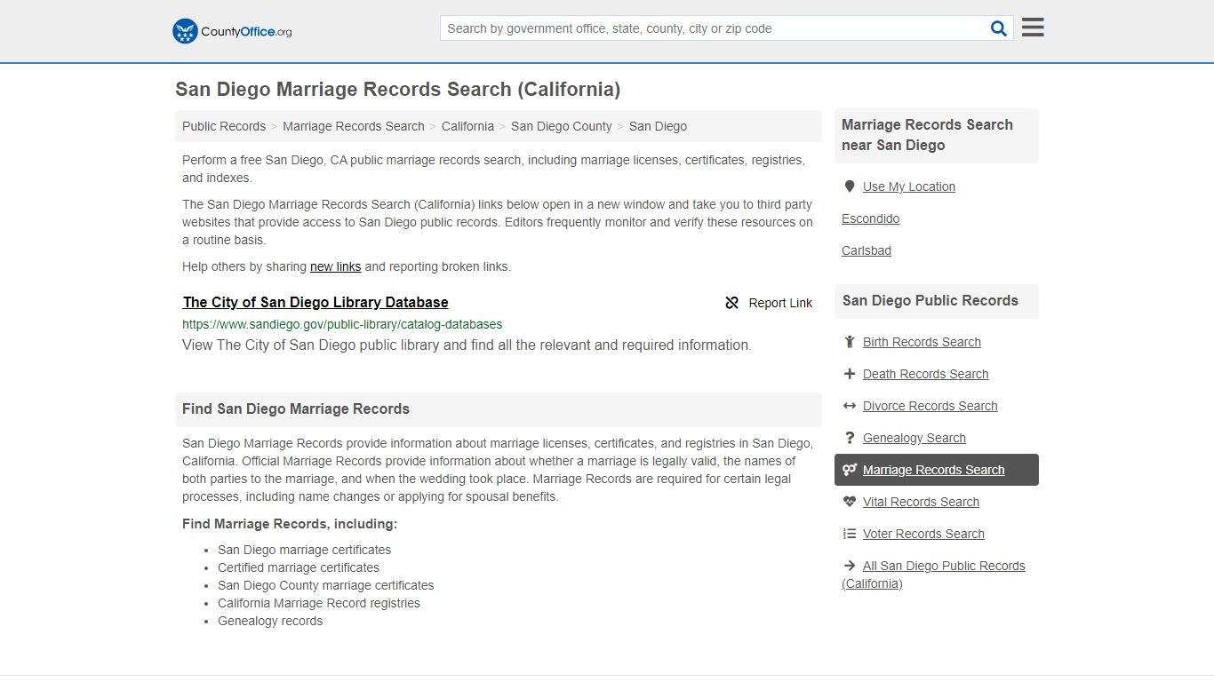 Marriage Records Search - San Diego, CA (Marriage Licenses ...